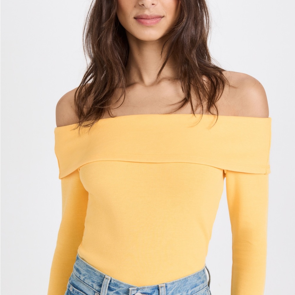 Shopbop yellow off the shoulder top